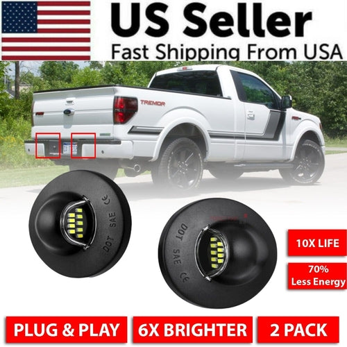 2X LED License Plate Light Rear Bumper Tag Assembly Lamp For Ford F150