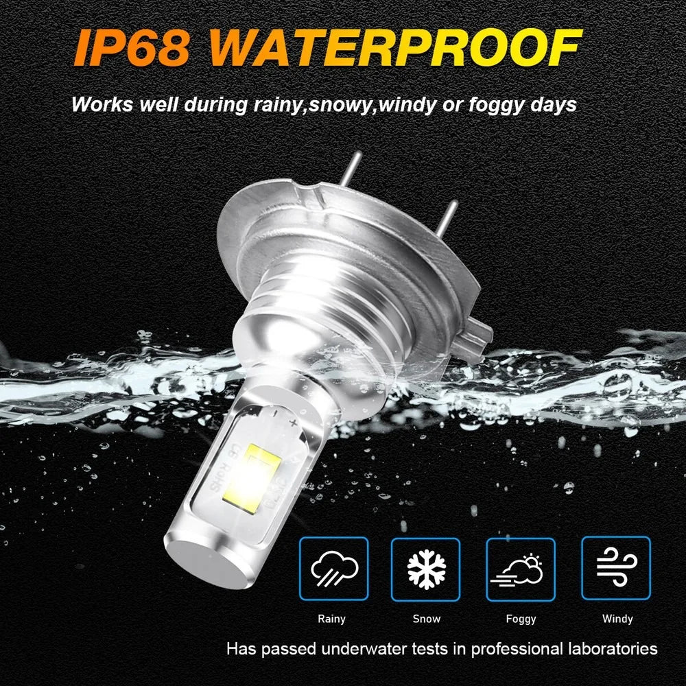 4PCS H7 LED Headlight KIT Combo Bulbs High Low Beam Super Bright White 6000K