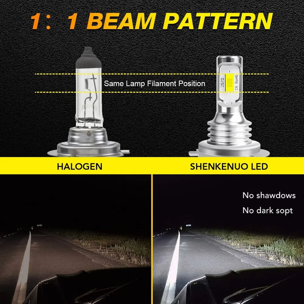 4PCS H7 LED Headlight KIT Combo Bulbs High Low Beam Super Bright White 6000K