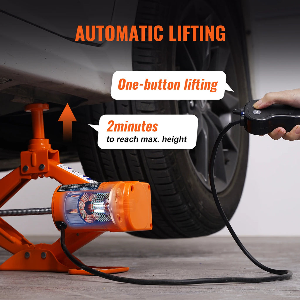 SucceBuy Electric Car Jack 3Tons/6600lbs 12V Electric Scissor Jack Portable Car Jack for SUV Truck Sedan Tire Change Replacement