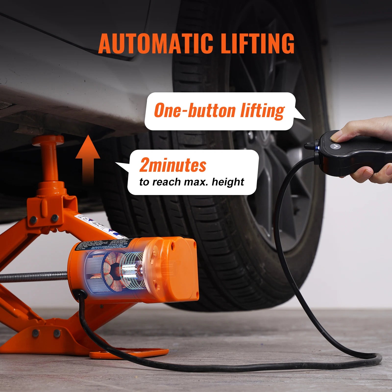 SucceBuy Electric Car Jack 3Tons/6600lbs 12V Electric Scissor Jack Portable Car Jack for SUV Truck Sedan Tire Change Replacement