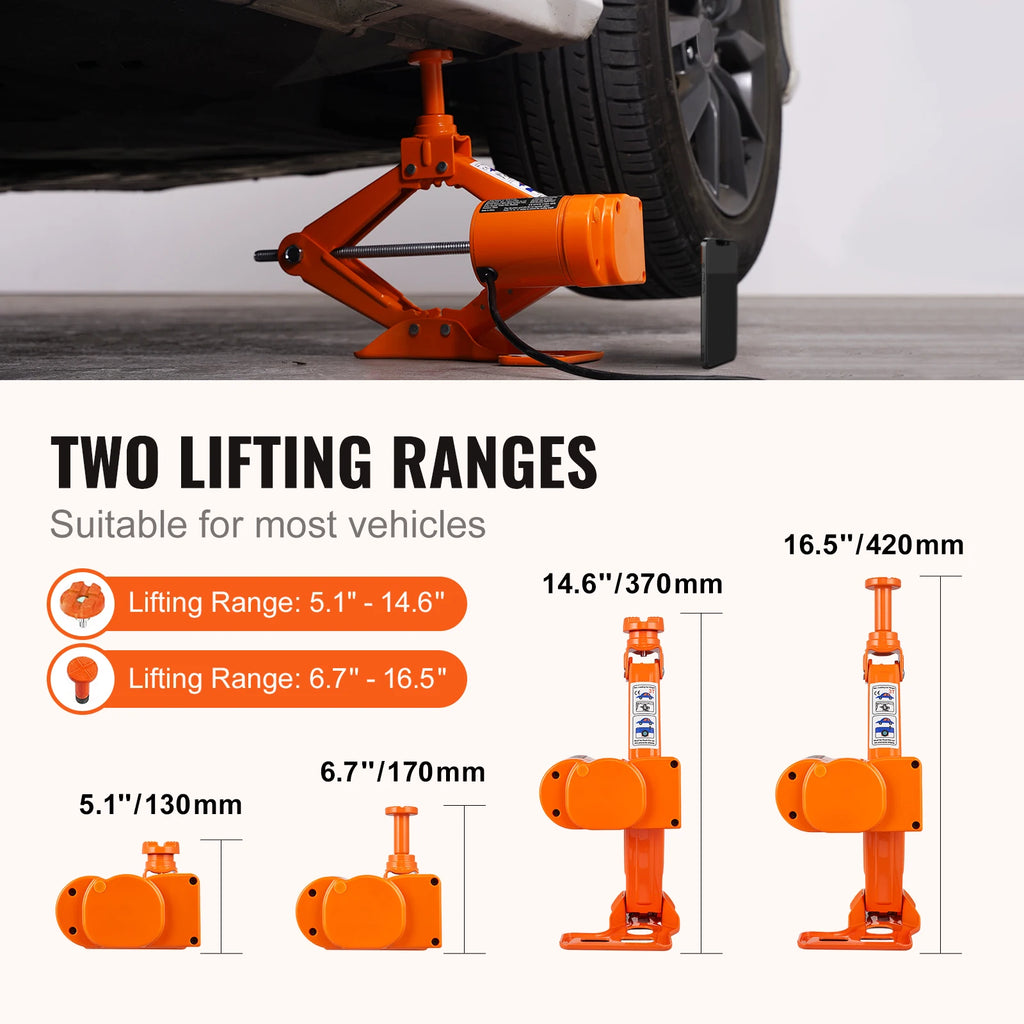 SucceBuy Electric Car Jack 3Tons/6600lbs 12V Electric Scissor Jack Portable Car Jack for SUV Truck Sedan Tire Change Replacement