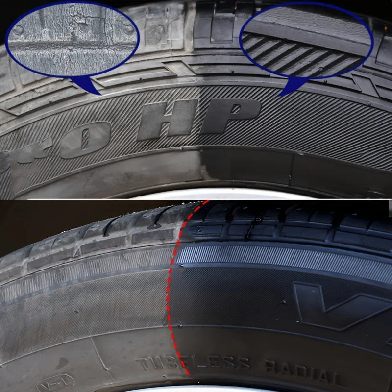 Black Shiny Tire wax - durable, long-lasting protection and repair for all kinds of tires - prevents cracks and whitens