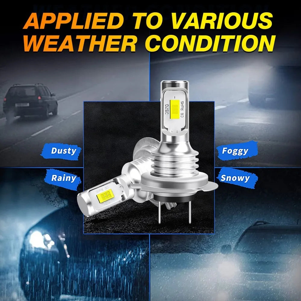 4PCS H7 LED Headlight KIT Combo Bulbs High Low Beam Super Bright White 6000K