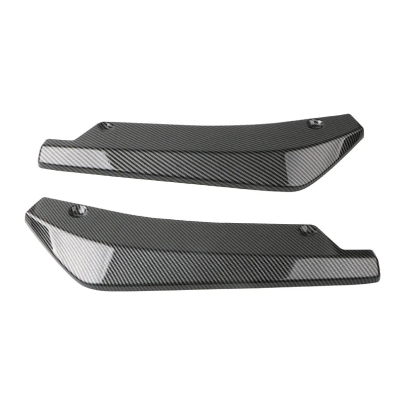 2pcs Universal Car Rear Bumper Lip Diffuser Splitter Spoiler Scratch Protector Black Carbon Fiber Rear Lip Wrap Angle Splitters
