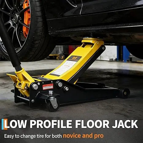 3 Ton Low Profile Hydraulic Racing Floor Jack with Dual Piston Quick Lift Pump Heavy Duty Steel Lifting Range for Car SUV Truck