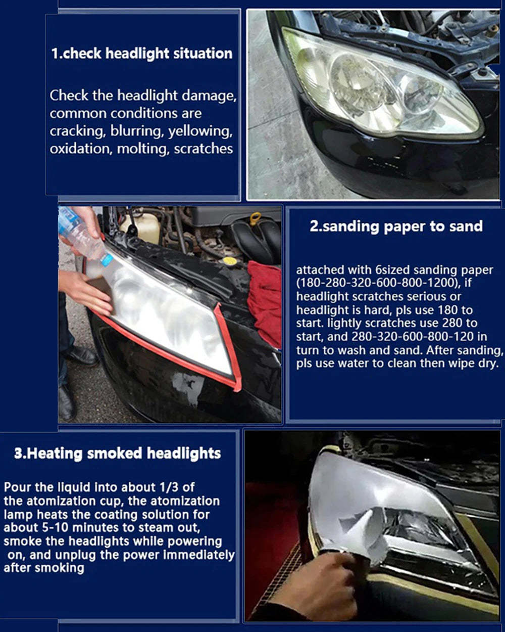 Car Headlight Polish Restoration Kit Automotive Headlight Care Tool Headlight Restoration Kit Car Headlight Restoration Liquid